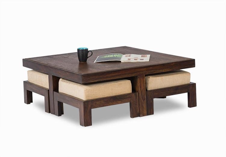 Solid Wood Cube Coffee Table Set of 5 pcs