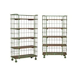 Industrial Iron and Wood Shelving Unit